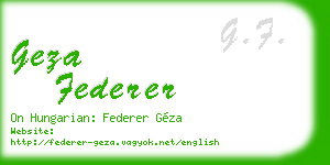 geza federer business card