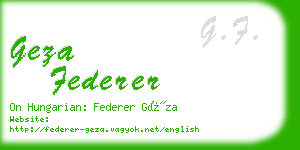 geza federer business card